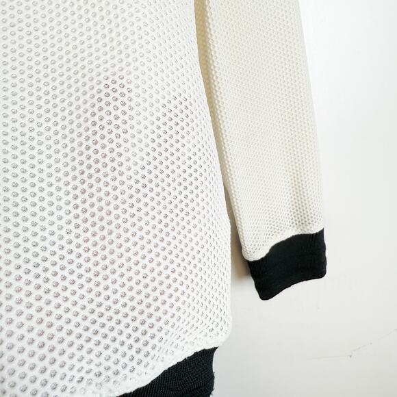 Rag & Bone Womens White Black Woven Sweatshirt Raglan - Size XS - Picture 6 of 10